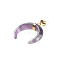 Natural Stone Amethyst Gold Ox Horn Pendant